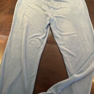 New Juicy Couture Light frosted Blue Track Pants velour large